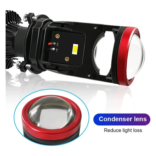 Imagen 2 del producto 2 uds 100W Y7D H4 faro LED superbrillante coche H4 Mini bombilla de lente de proyector 6000k 30000LM lámpara de luz LED Turbo de haz alto y bajo