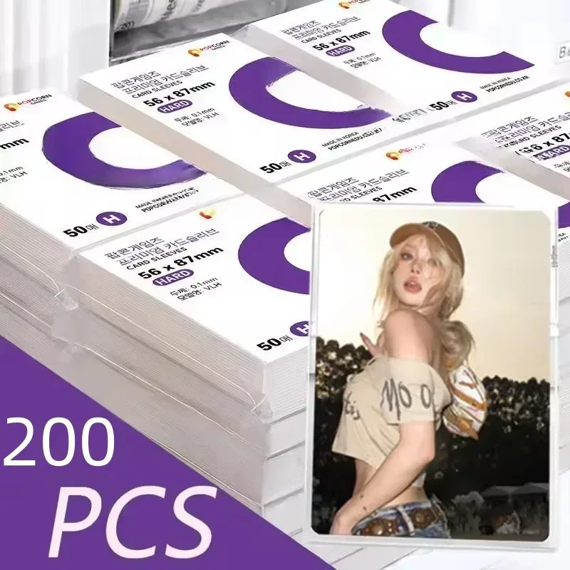 1-200Pcs Korea Card Sleeves HD Transparent Kpop Idol Card Protective Sleeve Photcards Protector Case Box For Popcorn Card Holder