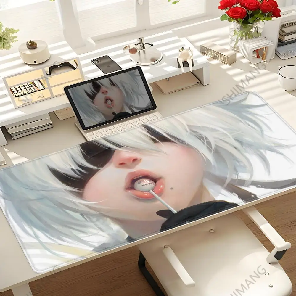 Anime Girl 2B Nier Automata Mousepad HD Custom Skin Cartoon Gaming Mouse Pad Keyboard Mouse Mats Pc Accessories Bedroom Desk Mat