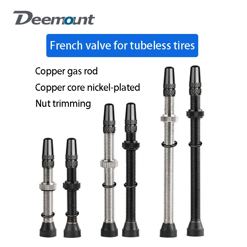 DEEMOUNT Bicycle Tubeless Tire Valve French Valve Core Copper Gas Rod Copper Core Nickel-plated