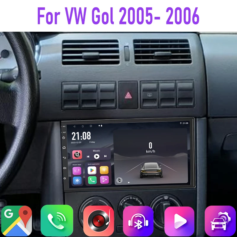 

7" 4GB+64GB For VW Gol 2005-2006 Car Radio Camera Stereo Navigation Wireless Carplay Android 15 Auto GPS Navi Google Map
