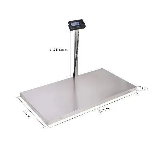500Kg stainless steel anti-skid surface with support rod large pet electronic scale