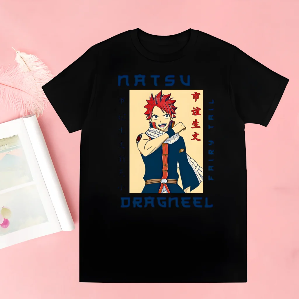 

Anime Fairy Tail Cartoon Natsu Erza Gray Lucy Harajuku Women Men's Tshirt Printed Unisex Short Sleeve T Shirt Casual T-shirt