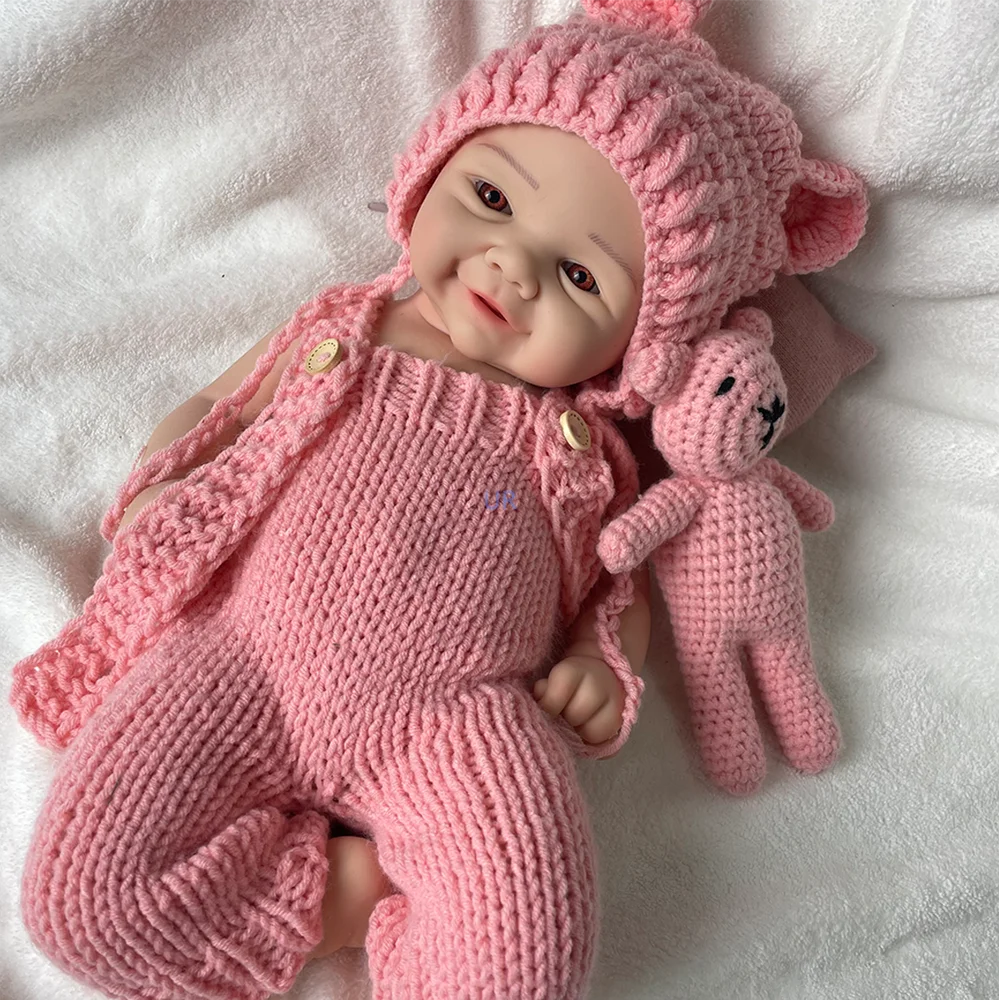 17 "boneca bebê reborn de silicone premium pintada à mão macia boneca recém-nascida realista para colecionadores e presente de natal de mais de 3 anos