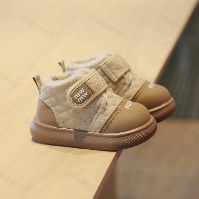 الشتاء الطفل الثلوج الأحذية 2025 الأطفال في الهواء الطلق الدافئة أفخم الأحذية القطنية طفل لينة سوليد عدم الانزلاق مريحة الباردة برهان الأحذية #4