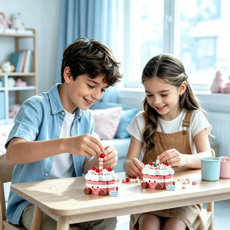 Dessert Mini Cake Series Interlocking Small Granules Building Blocks,Educational Toys,Party Decorations,Birthday Gifts,Christmas