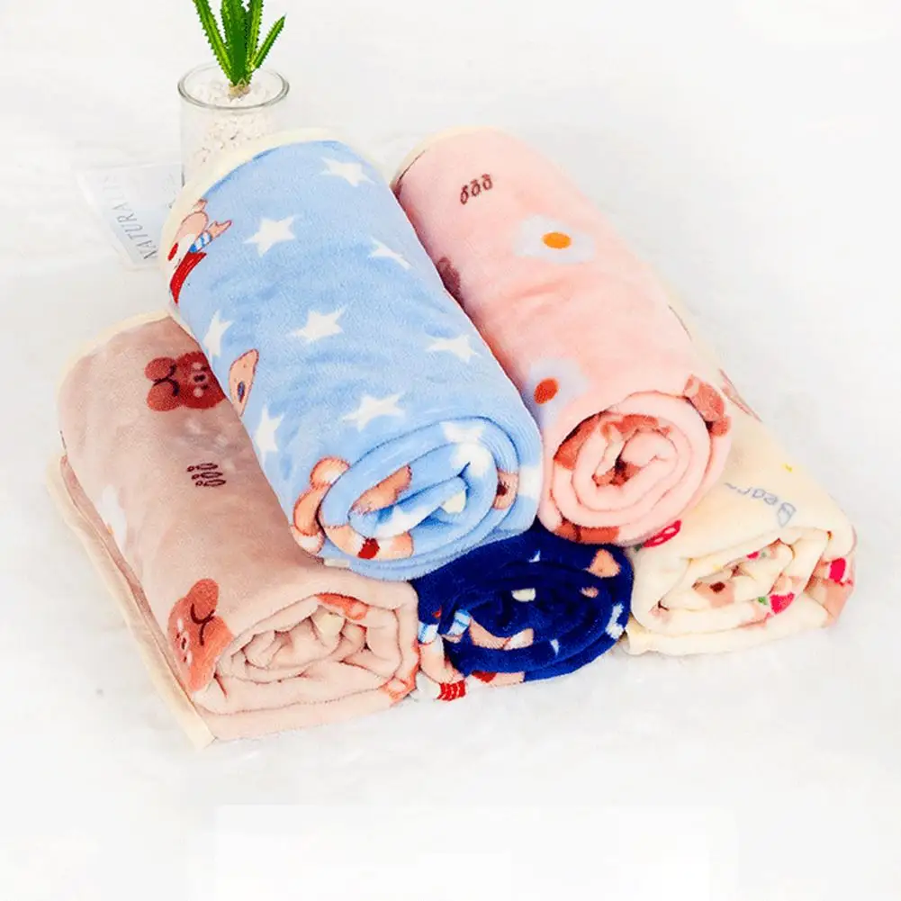 NEW Pet Soft Flannel Blanket Warm Comfortable Anti-skid Sleeping Blanket Pet Supplies For Cats Dogs