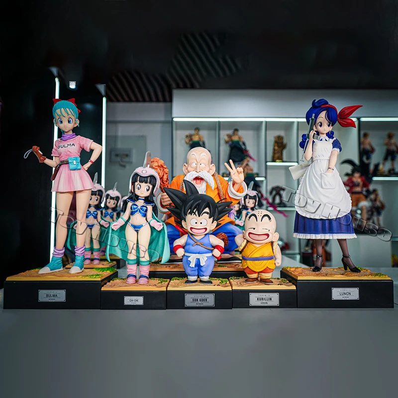 

Dragon Ball Z Jt Statue Childhood Series Lunch Bulma Figure Chichi And Son Goku Pvc Action Doll Collection Model Toy Xmas Gifts