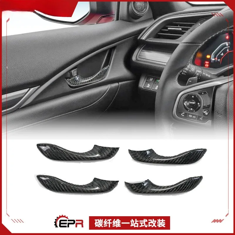 

Для Honda Civic FK8 Type R 2026: Премиальные накладки из карбона на подлокотник и ручки дверей