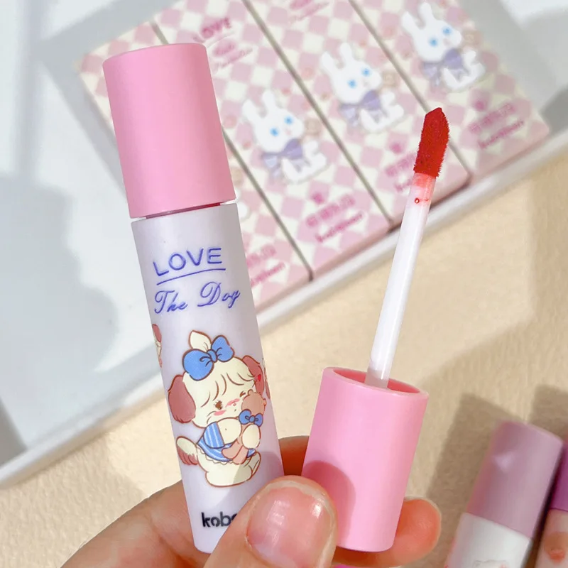 Cute Lipstick Long Lasting Non-stick Cup Waterproof 4 Colors Gloss Velvet Lip Lovely Rabbit Beauty Red Lip Tint Makeup Cosmetic