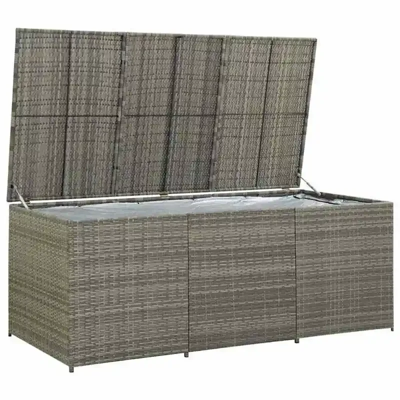 

Patio Storage Box Poly Rattan 70.9"x35.4"x27.6" Gray