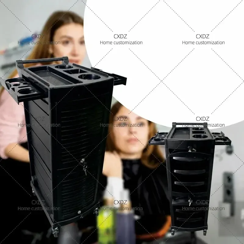 Hair Cart for Barber Shop Salon with Lock Portable Storage Trolley Multipurpose Household Utility Cart Wholesale