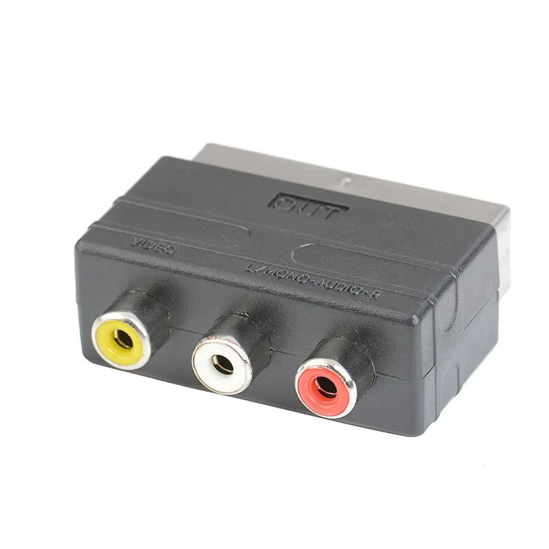 Convertidor de Audio compuesto RCA SVHS AV TV RGB Scart a 3 RCA s-video adaptador para Video DVD grabadora TV proyector