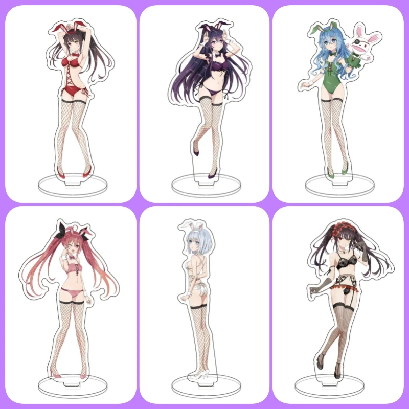 DATE A LIVE V Silk Stockings Series Acrylic Stand Figure Tohka Yatogami/Kurumi Tokisaki/Origami Stand Plate Cosplay Prop Decor