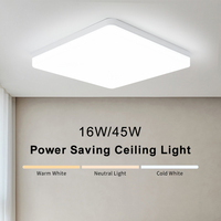 MARPOU LED Ceiling Light 45W 16W Neutral White Warm White Cold White Ceiling Lamp Modern Simple Square Light Bedroom Living Room