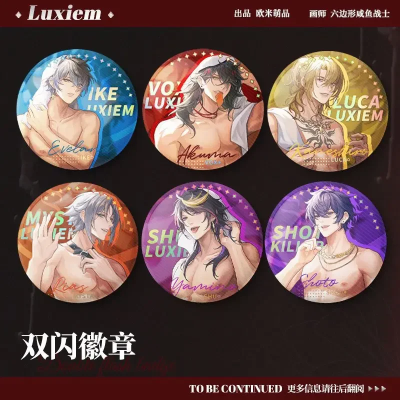 Nijisanji Iem Vox Shu Mysta Luca Ike Cosplay Anime Laser Ticket Acrylic Stand Badge Keychains Birthday Gifts Boys Girls