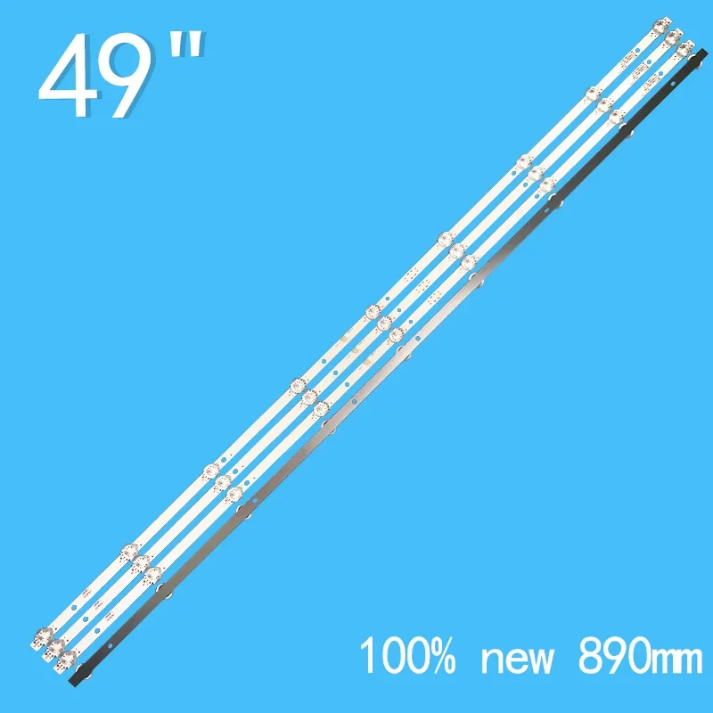 4pcs/set Led Backlight TV For SAST 49inch JS-D-AP4916-091DC LED882 3V Led Tv 890mm