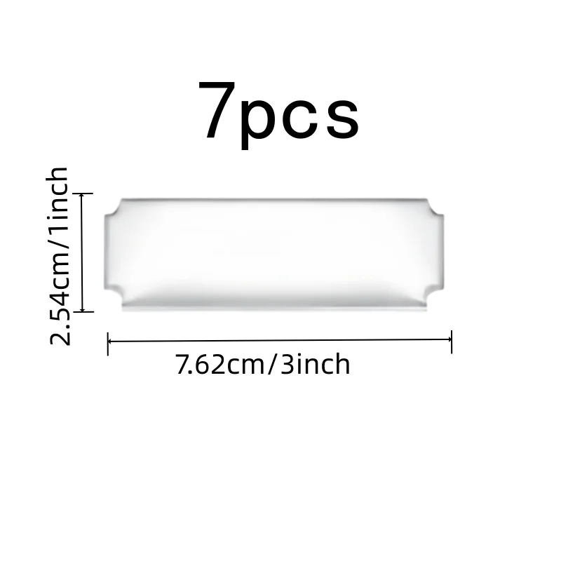 7 pcs Silver Customizable Name Cards Durable Scratch Resistant, designed for Business Event Badges, Self-Adhesive Backing