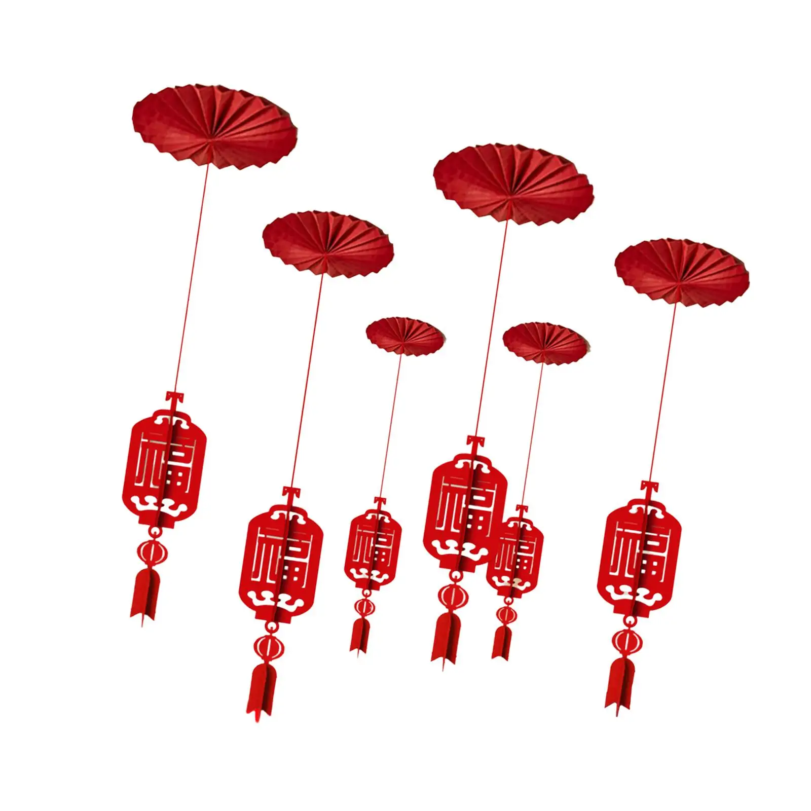 

6 шт. китайских новогодних украшений для потолка 2026 года, креативные подвесные украшения, традиционные украшения к Году Лошади для вечеринок, фермерских домов, спален