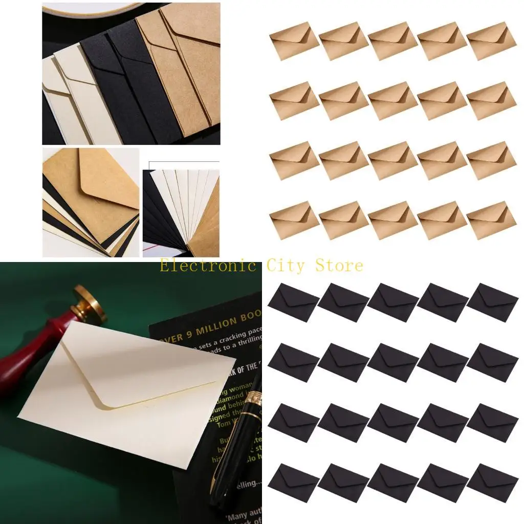 

20Pcs Vintage Envelopes 4x2.76Inch Small Flipping Envelope For Handmade Invitation Greeting Card Wedding Supplies HU8D