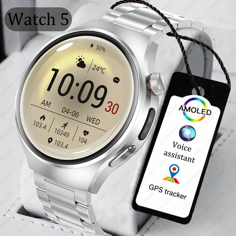 

Новинка 2024 года для HUAWEI Watch5, умные часы с GPS-траекторией, мужские AMOLED-экраны, пульсометр, Bluetooth-вызов, IP67, водонепроницаемые мужские умные часы