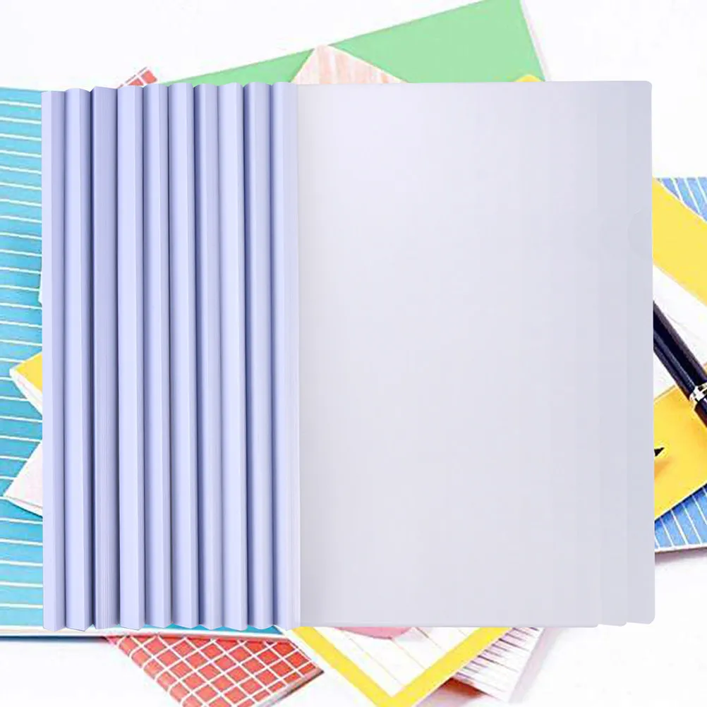 

12Pcs Transparent Report Cover A4 File Folder Sliding Bar Holder for School Office Use Paper Cover Files Organizer Light and