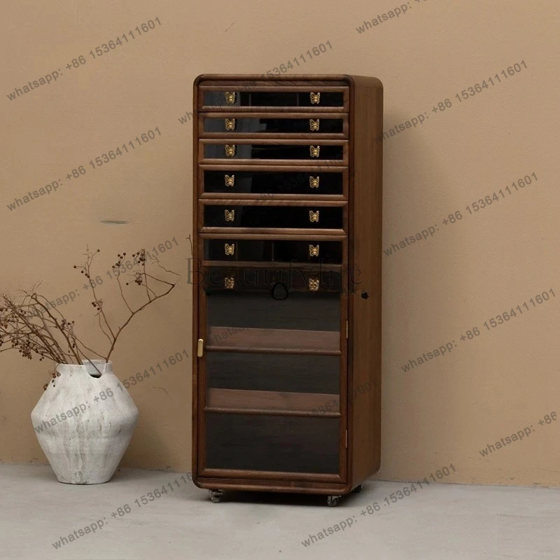 drawer type dental storage cabinet teacup tea set storage modern light luxury floor cultural and play jewelry storage cabinet