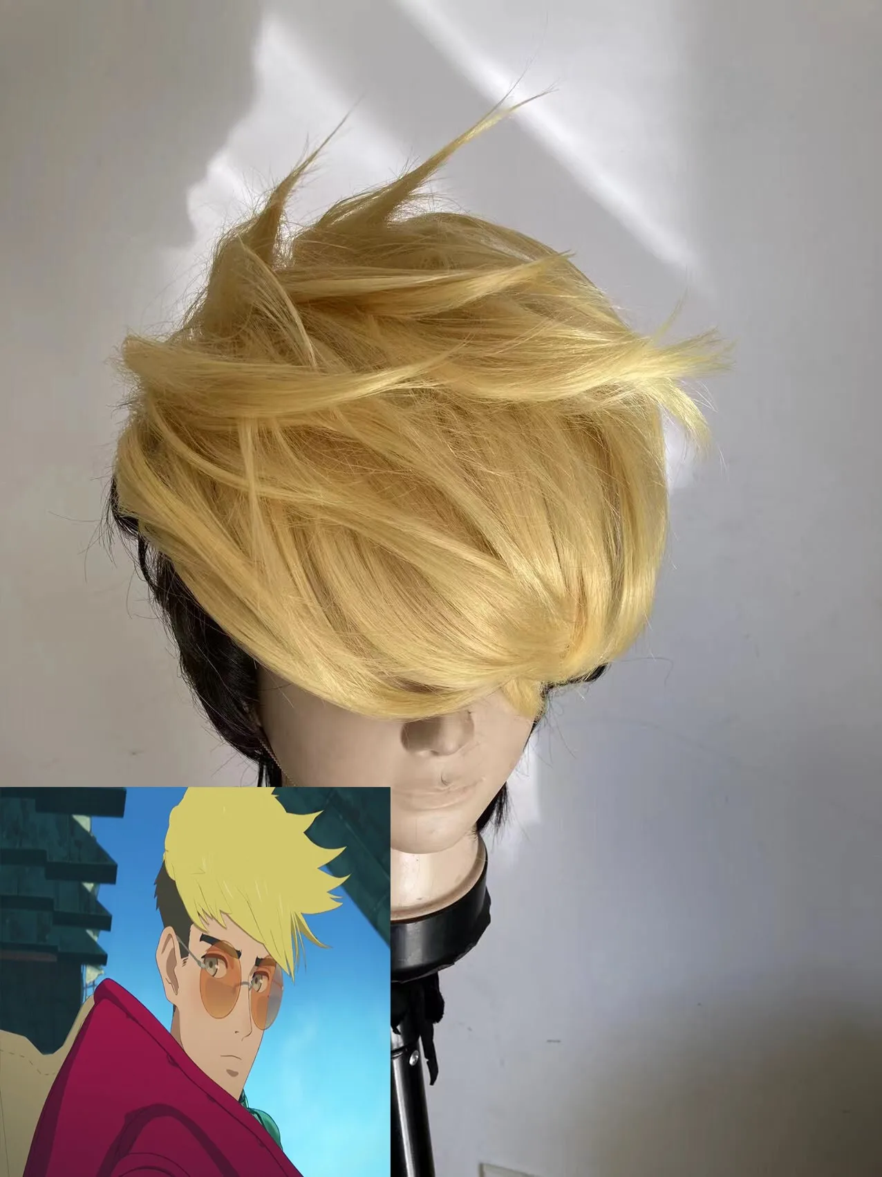 

TRIGUN-Trigun-Stampede-Vash-The-Stampede short yellow black Cosplay Wig