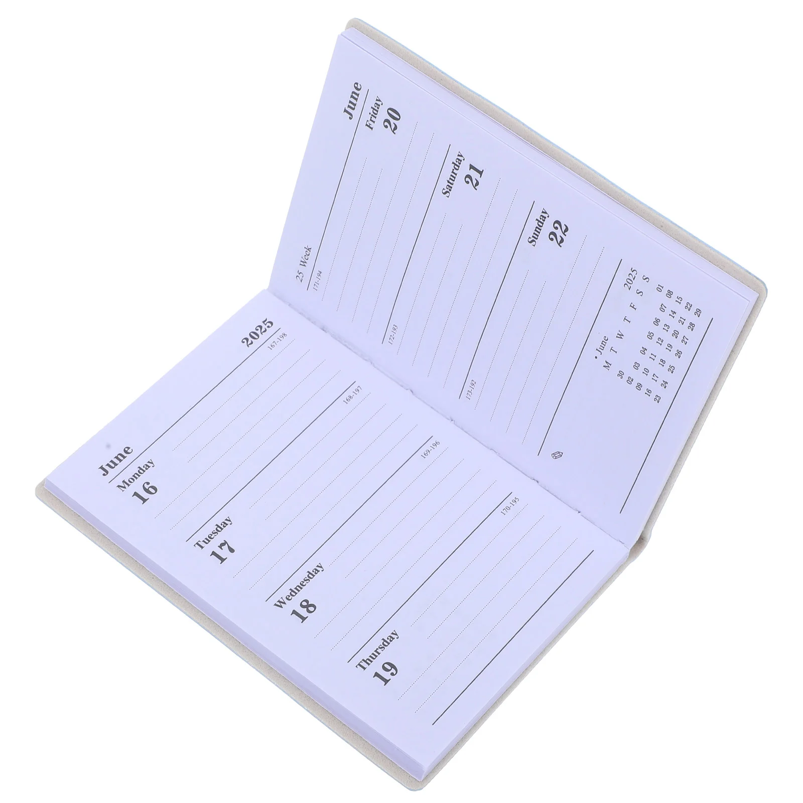 2025 Notebook Mini Binder Schedule Portable Monthly Planner Agenda PU Loose Leaf Refill Blank/Line/Grid Journal Notebook