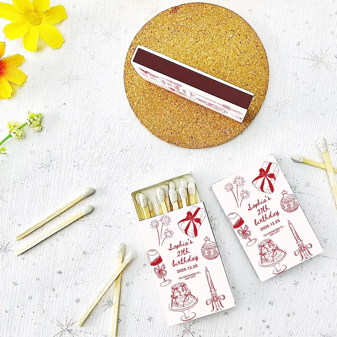 cocktail-graffiti-pattern-personalized-matchboxes-custom-birthday-party-matchstick-gifts