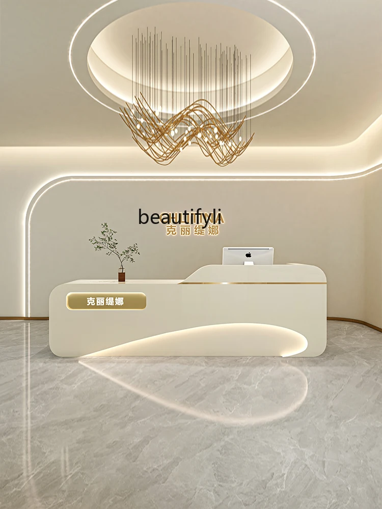 Simple Beauty Salon Bar Clothing Store Cashier Company Front Desk Dance Training Reception Desk