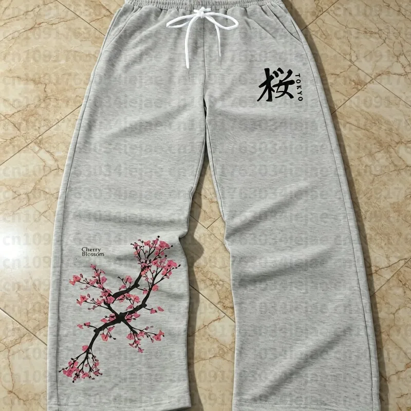Image of Noble Cherry Blossom Lässige Sport-Jogginghose für Kinder, Männer und Frauen, 3D-Sporthose mit Kordelzug und geradem Bein im Hip-Hop-Stil