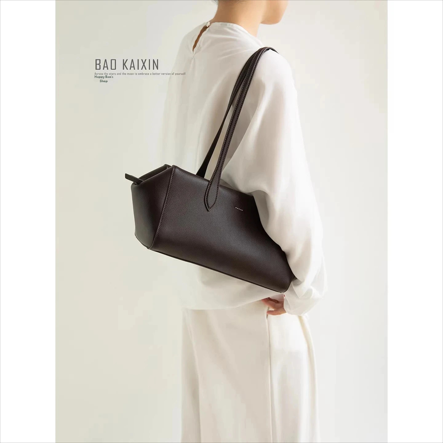 

First-Layer Soft Cowhide Large-Capacity Bag for Women, Genuine Leather Shoulder Bag, Underarm Boston Bag