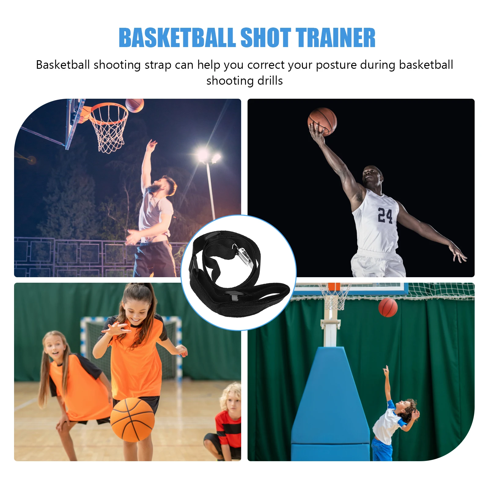 Basketbal Schieten Correctieriem Trainingsapparatuur Verstelbare oefenhulp Doekriem voor jeugd Kinderen Basketbalgids Hand