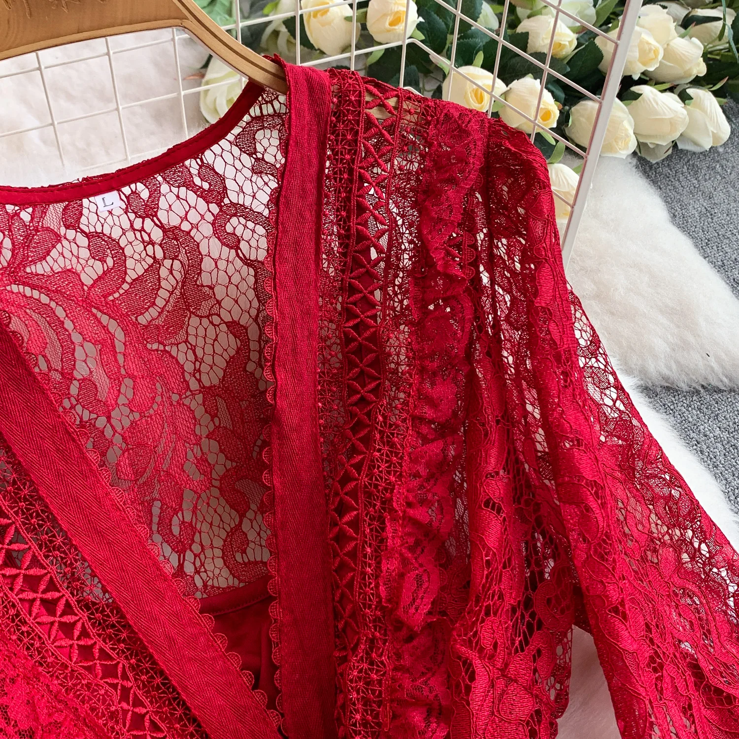 Abito vintage chic a maniche lunghe con scollo a V Elegante fata moda coreana Boho Sundress abbigliamento donna