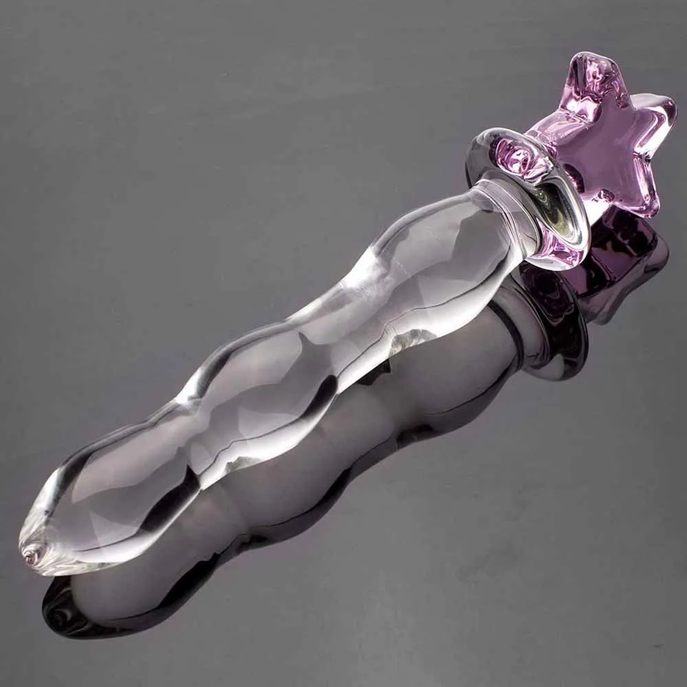 Crystal Glass Pleasure Wand Dildo Penis, Adult Products G-spot Pleasure Anal Butt Plug