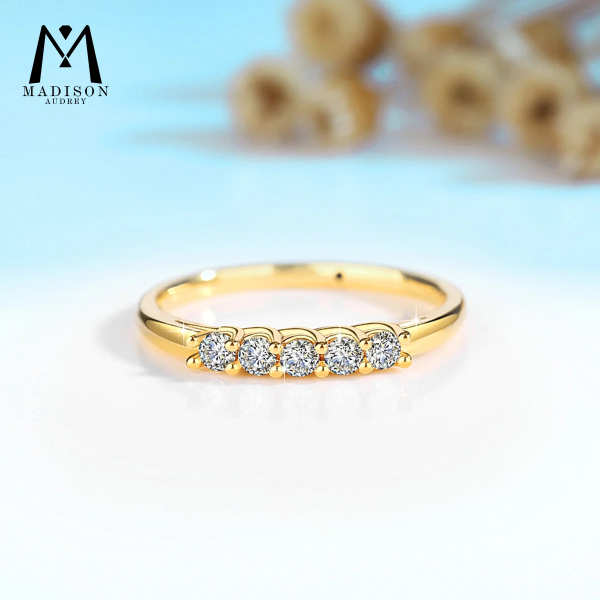 

Au750 Rings 100% Real 18K Gold Moissanite Ring Classic Fine Jewelry for Women Engagement Wedding Anniversary Gifts