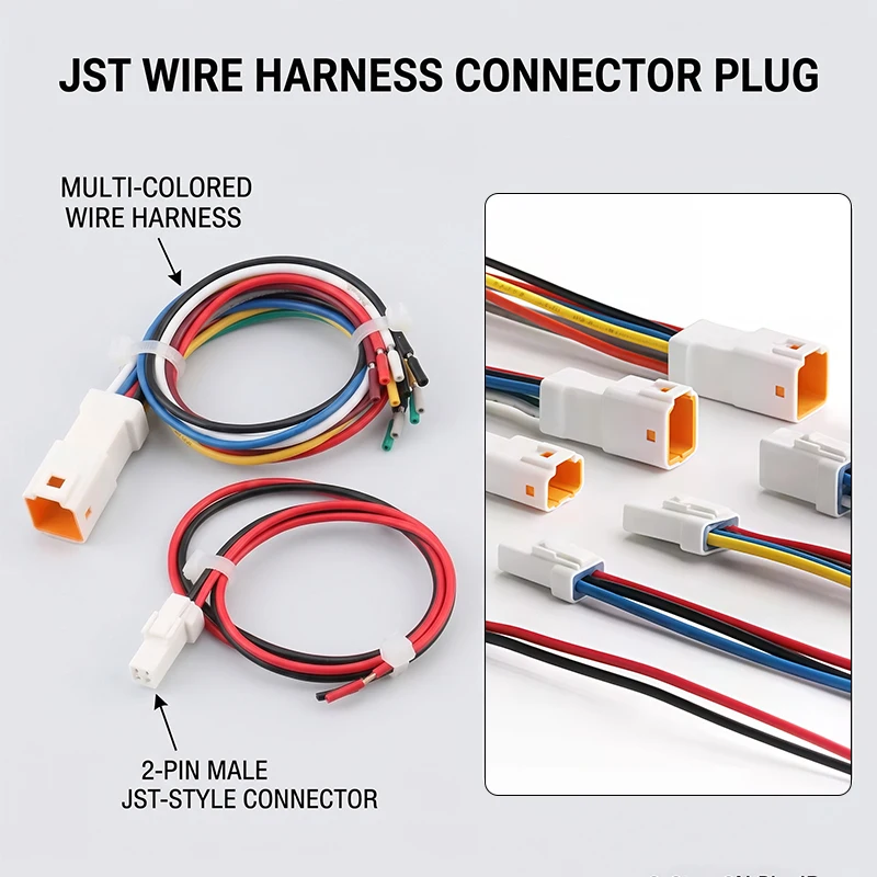 

20 комплектов автомобильных разъемов JST: мини- и микро-разъемы с кабелем 15 см (02R-JWPF-VSLE-S, 02T-JWPF-VSLE-S, JWPF-VSLE-D)