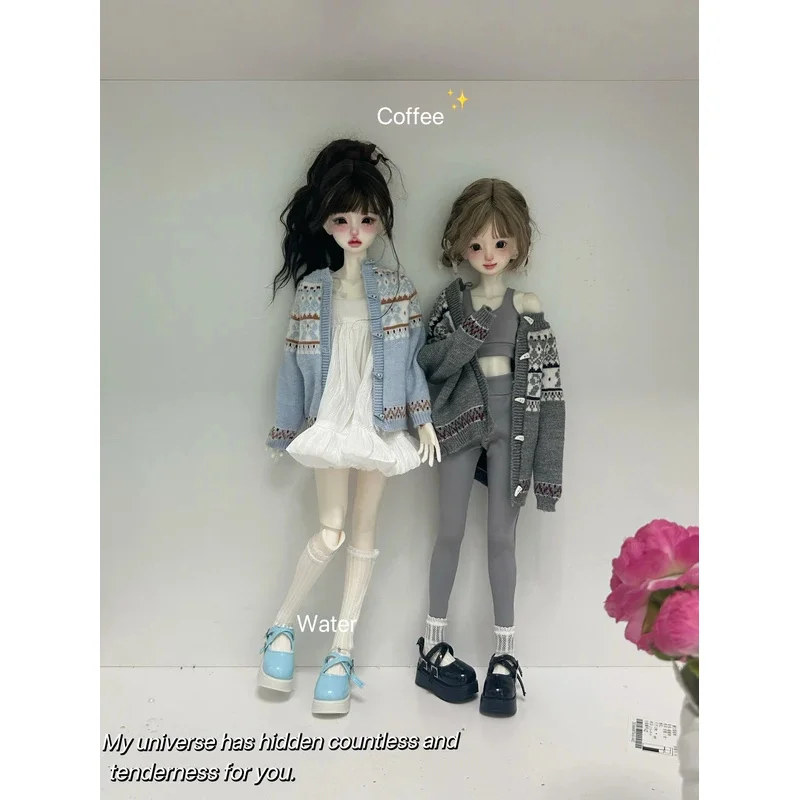 

Одежда для кукол BJD подходит для размера 1/4, вязаный кардиган в стиле ретро, комплект одежды, аксессуары для кукол (3 очки)