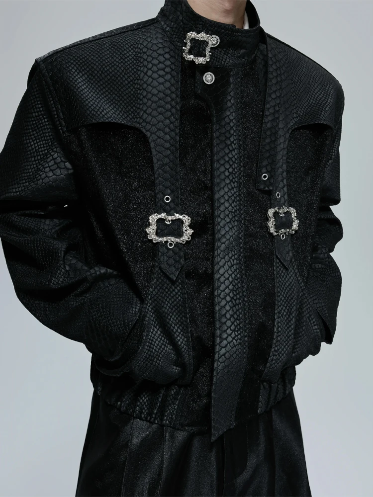 

Cleanfit Змеиная кожа с узором для волос, тюневые подушечки, деконструированный металлический дизайн с буле, верхняя одежда