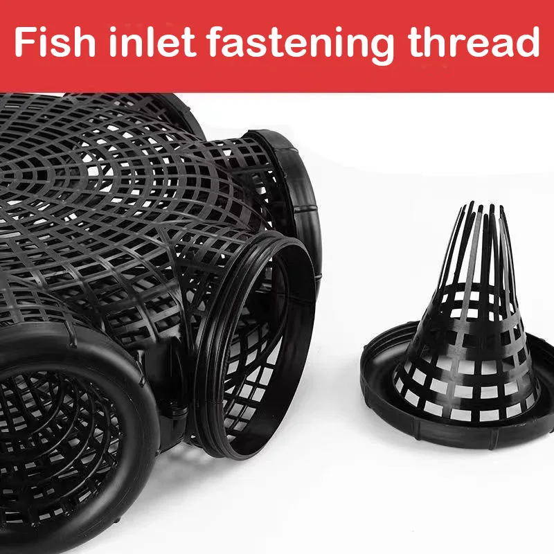 Durable Plastic Container Mud Cage Container Fishing Traps Black Fish Net Cage Fishnet Finless Eel Loach Trap Fishing Pot