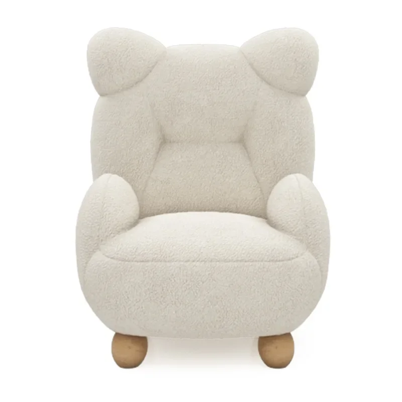 小さな子供のためのベルベットのクマの椅子,モダンなシングルソファ,2023