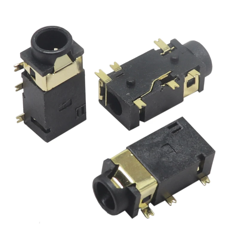 【10PCS】3.5 MM Headphone Socket Audio Socket PJ-342 Surface Mounted 6 Feet Double Track Gold Plated PJ342