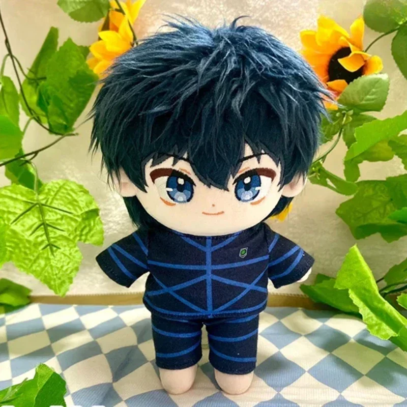 20cm Hurtownia Anime Niebieski L Isagi Yoichi Kawaii Cosplay Pluszowa Wypchana Lalka z Zestawem Ubranek Kreskówkowa Miękka Pluszowa Zabawka Prezent dla Fanów