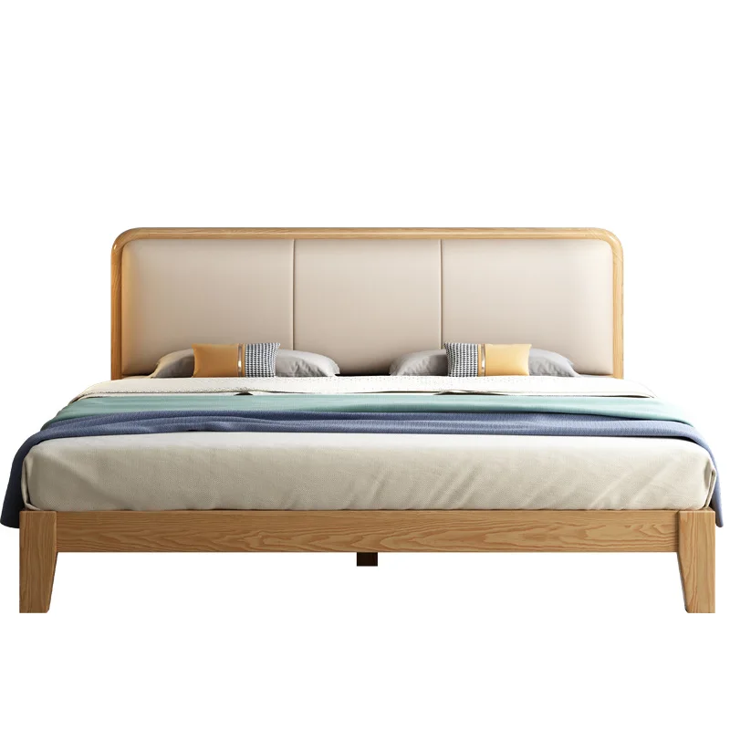 

Nordic ash solid wood bed, master bedroom double bed
