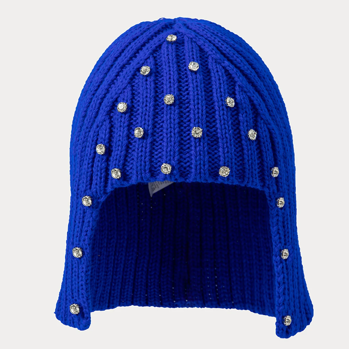 Autumn And Winter Water Diamond Heavy Industry Wig Cap Women Fashionable Warm Ear Protection Tidal Current Versatile Knitted Hat