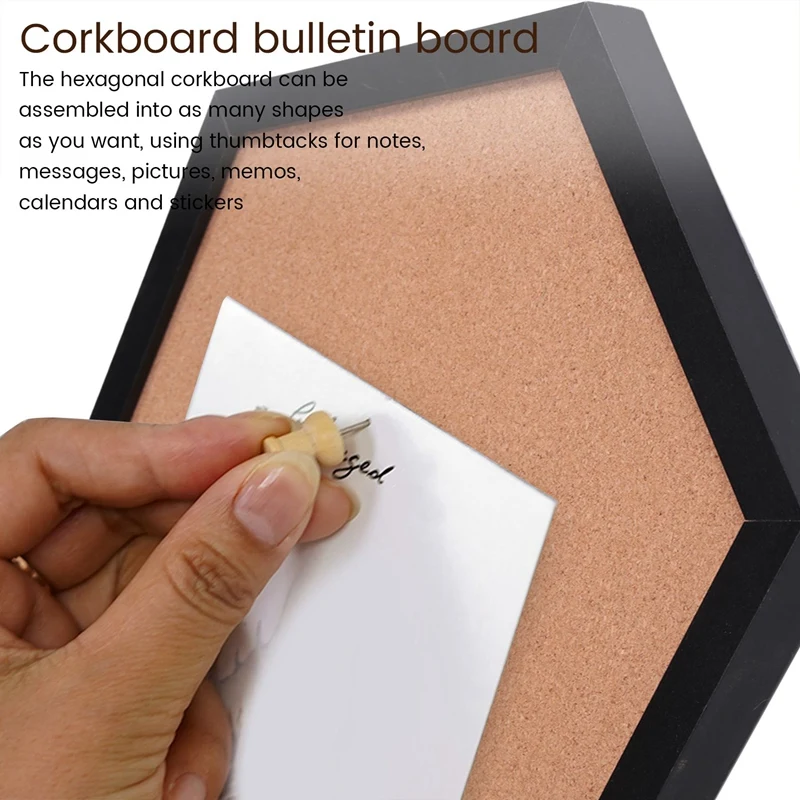 4 Packs Cork Board Pin Board, Cork Boards For Walls With Frame, Decorative Black Bulletin Board For Office, School