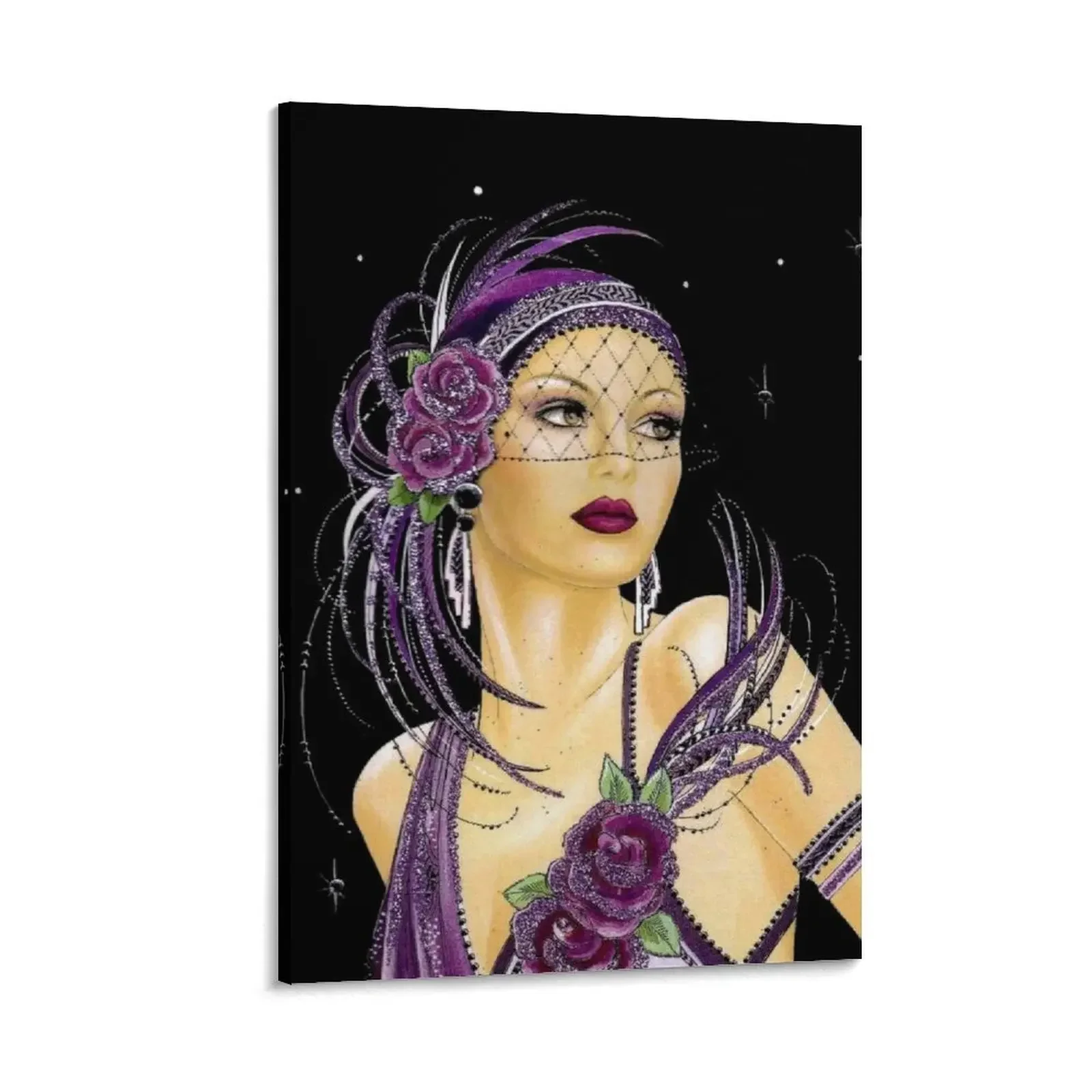

FLAPPER : Vintage 1930 Art Deco Print Canvas Painting home decoration accessories room decorations for men aesthetic room