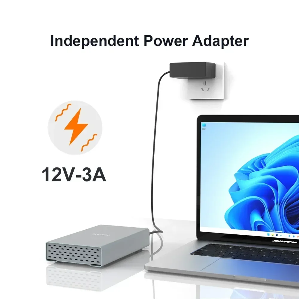 MAIWO 10Gbps M.2 NVMe SATA SSD Enclosure untuk Casing Hard Drive Eksternal 2.5 "3.5" Mendukung HDD/SDD 2230/42/60/80 dan 2.5/3.5 Inci
