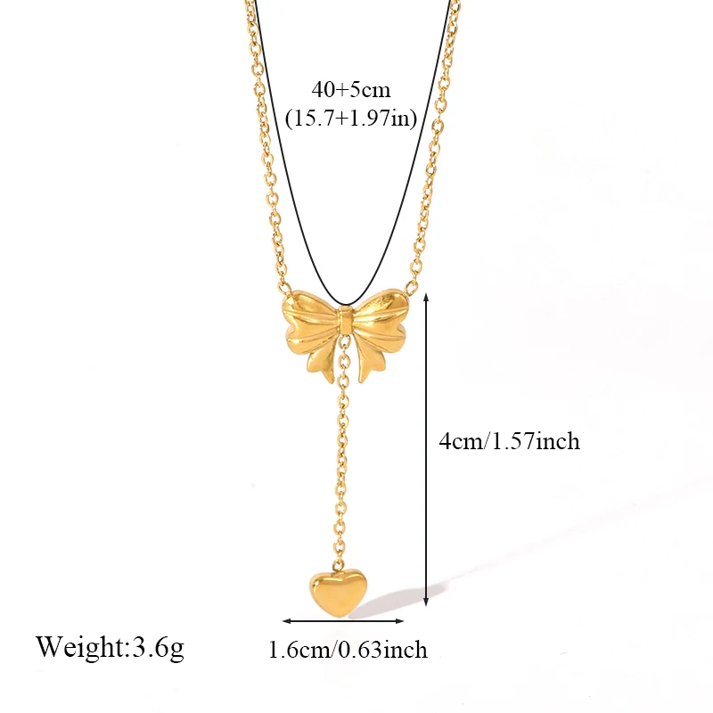 EILIECK 316L Edelstahl Stern-Blumen-Bären-Halskette Ohrringe für Frauen Mädchen Neues Trendiges Wasserdichtes Schmuckset Partygeschenk – Detail 8